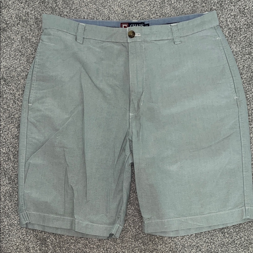 Chaps Men's Light Green Flat Front Shorts